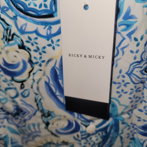 NWT Mens Sz M Ricky & Micky Paisley Short Sleeve Vacation Shirt - Picture 4 of 6